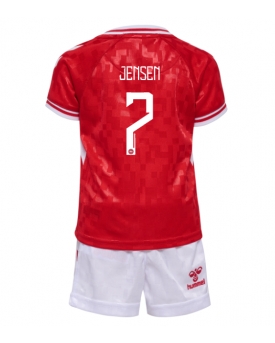 Danimarca Mathias Jensen #7 Maglia Gara Casa Repliche Europei 2024 Bambino